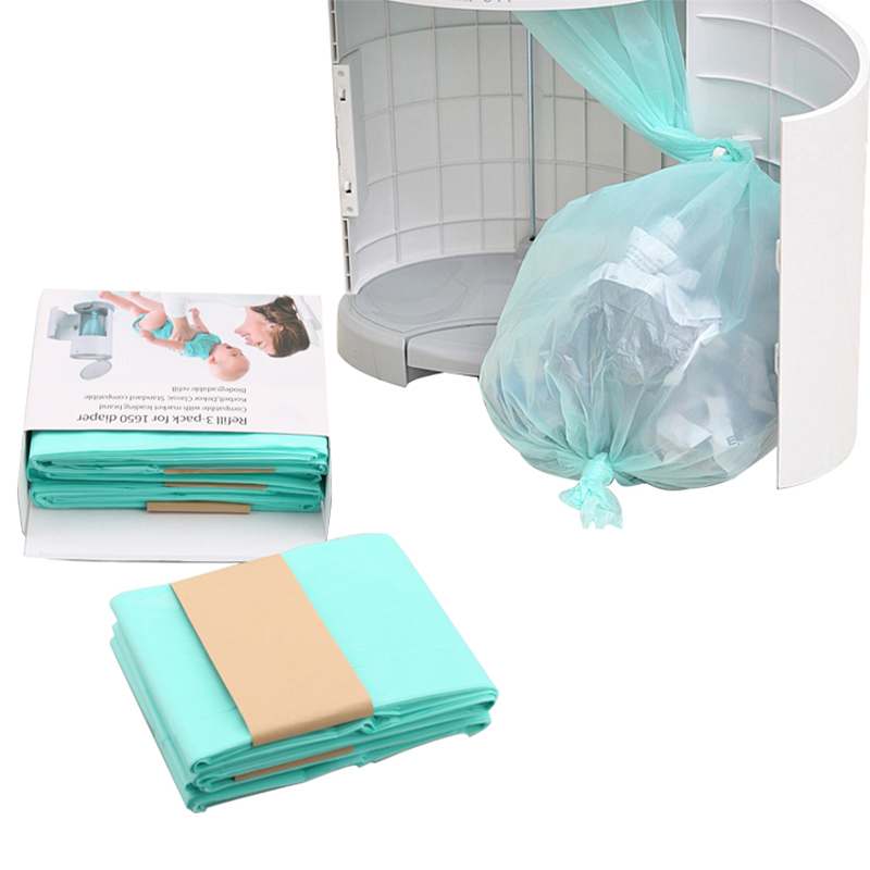 Factory Custom Pe Baby Diaper Genie Refill Household Biodegradable Disposable Scented Nappy Pail Refills Bag