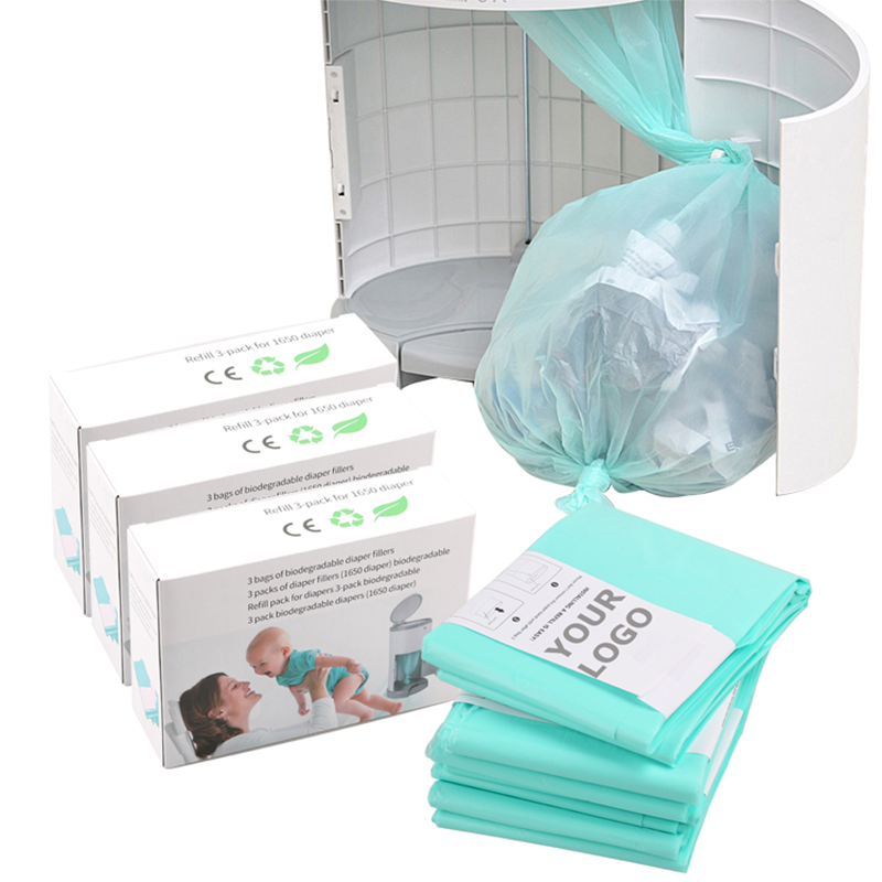 Factory Custom Pe Baby Diaper Genie Refill Household Biodegradable Disposable Scented Nappy Pail Refills Bag