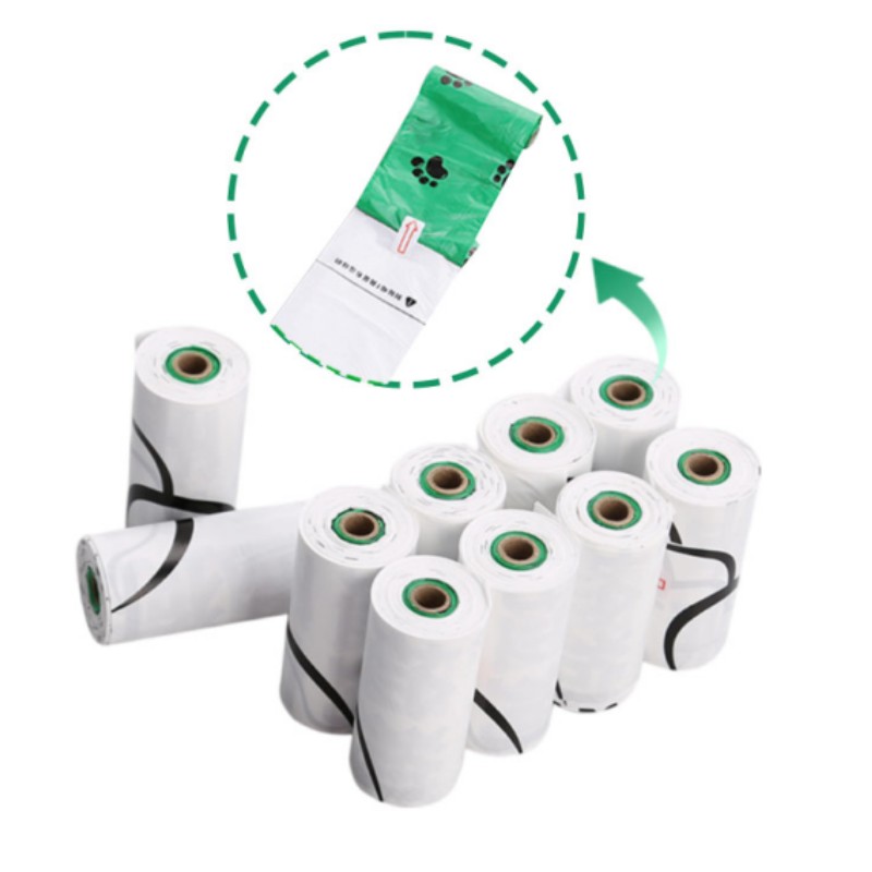 Factory Direct Custom Two-Color Connection Home Compostable Dog Poop Bag Biodegradable Dog Poop Garbage Bag Roll